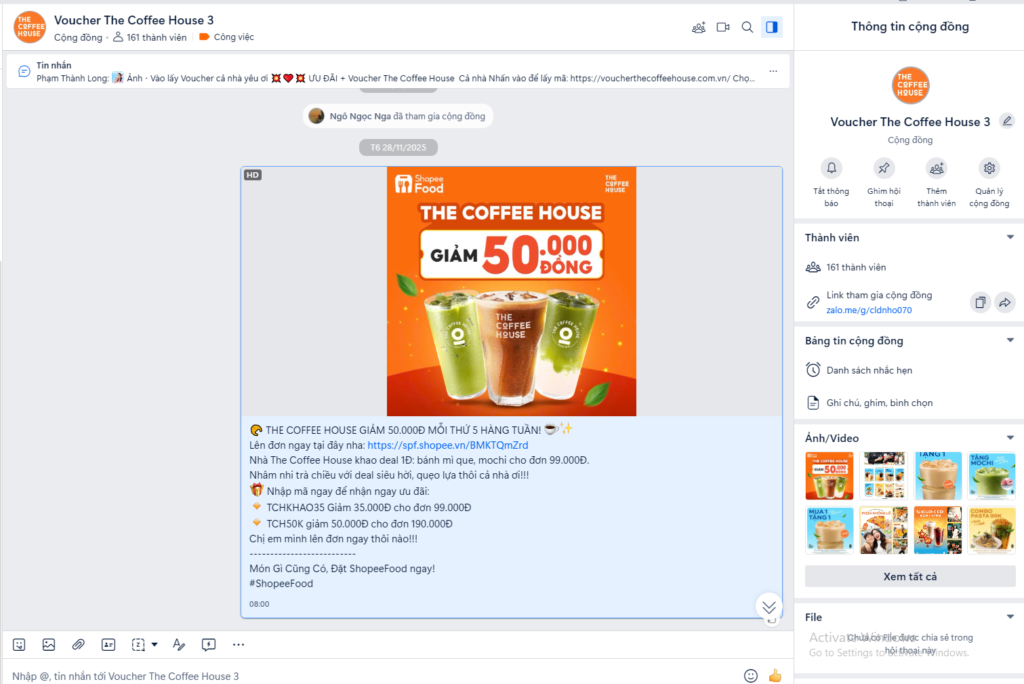 CỘNG DỒNG THE COFFEE HOUSE ZALO